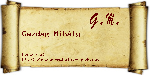 Gazdag Mihály névjegykártya