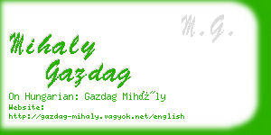 mihaly gazdag business card